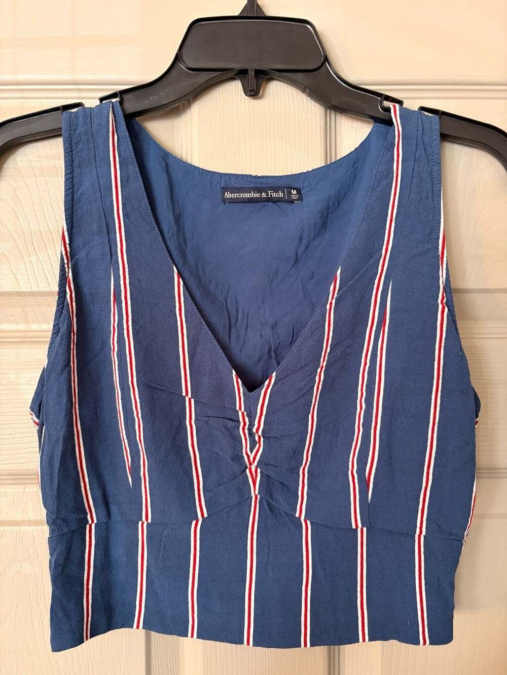 Abercrombie & Fitch Striped Crop Tank Top Size M Blue Red
